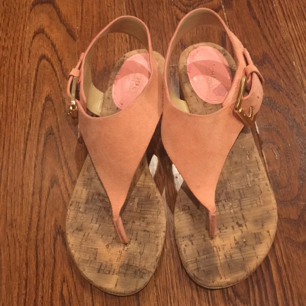 Perfect summer pink wedge sandals